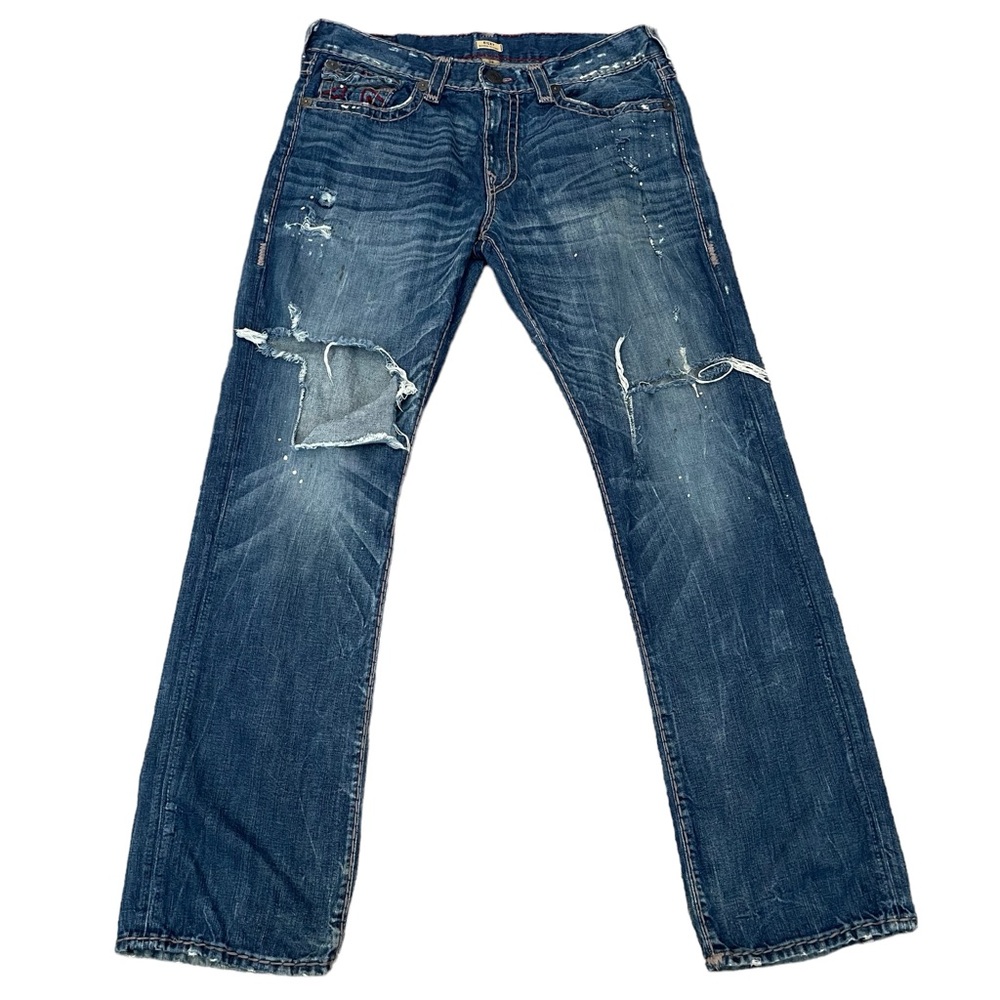 Mens true religion Ricky relaxed‎ straight jeans size 38 box M